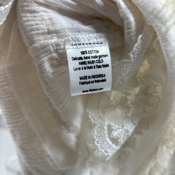 Fillyboo Boho Mini Dress Blouse Size Small Floral‎ Embroidered Lace Prairie - Picture 7 of 7